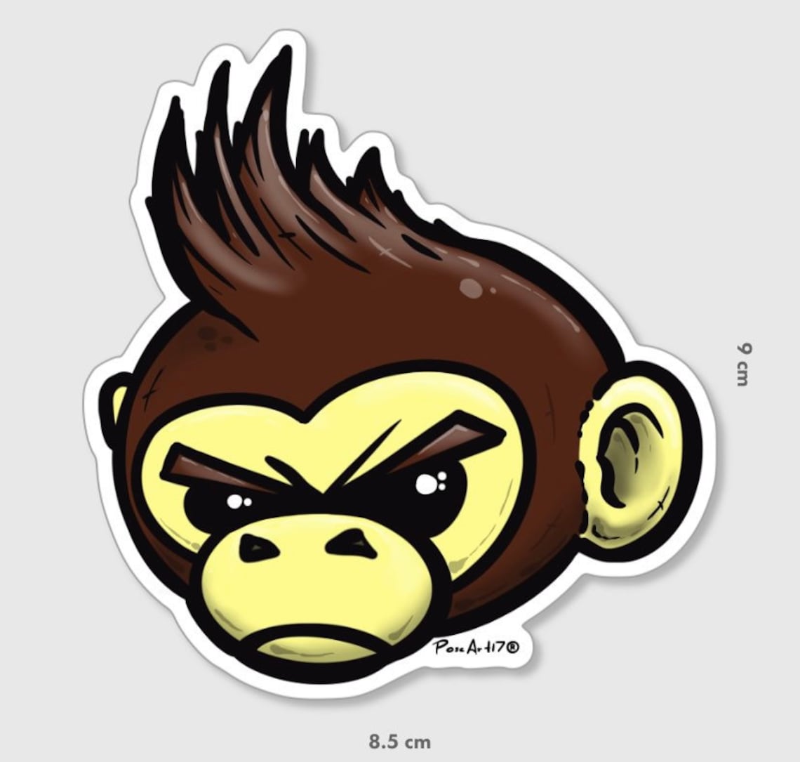 Stickers monkey Designed by Poscart17 Etsy