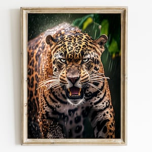 Majestic Jaguar Portrait: Animal Wall Art Print (Digital Download)