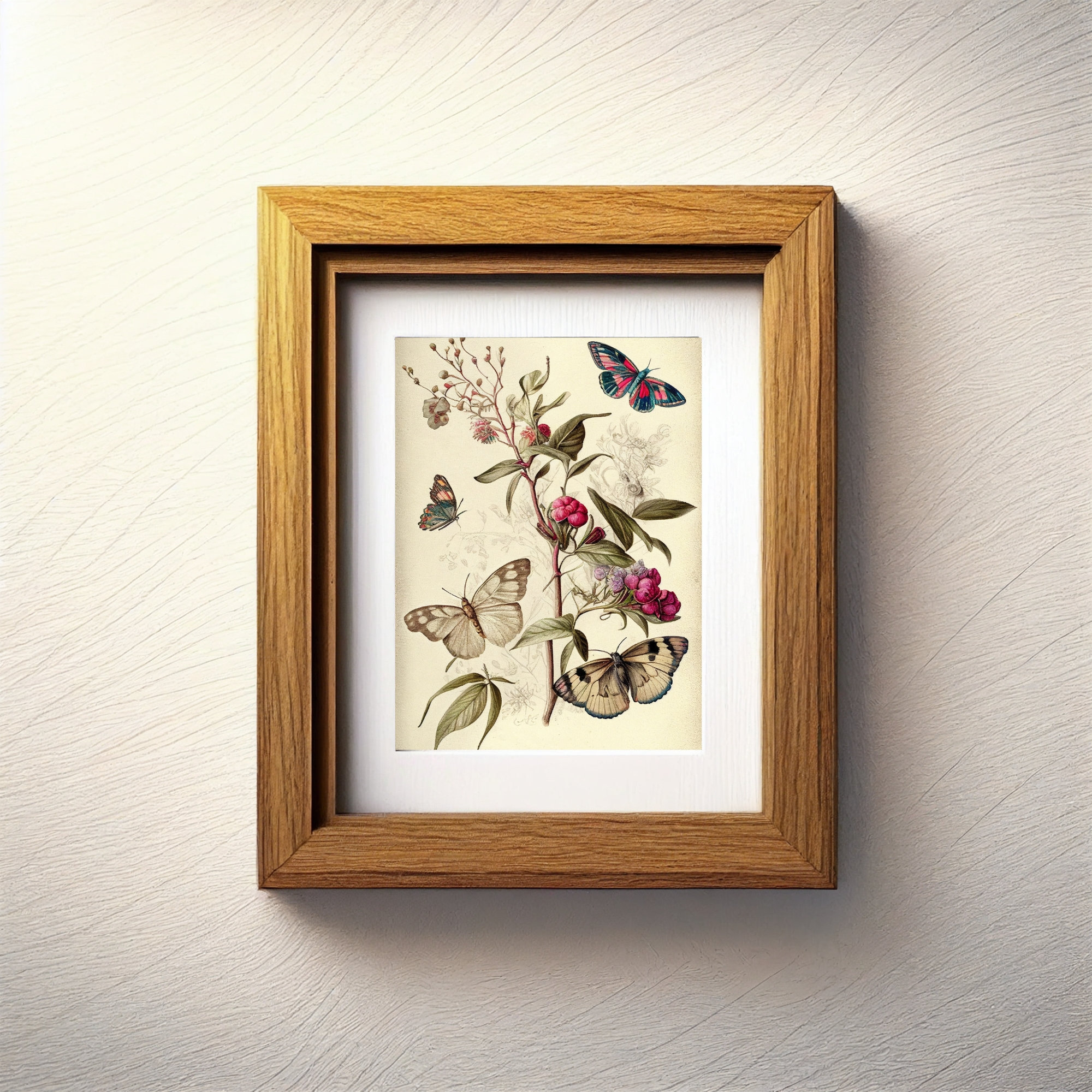 Vintage Butterfly Wall Art Butterfly Botanical Print Butterfly Antique ...