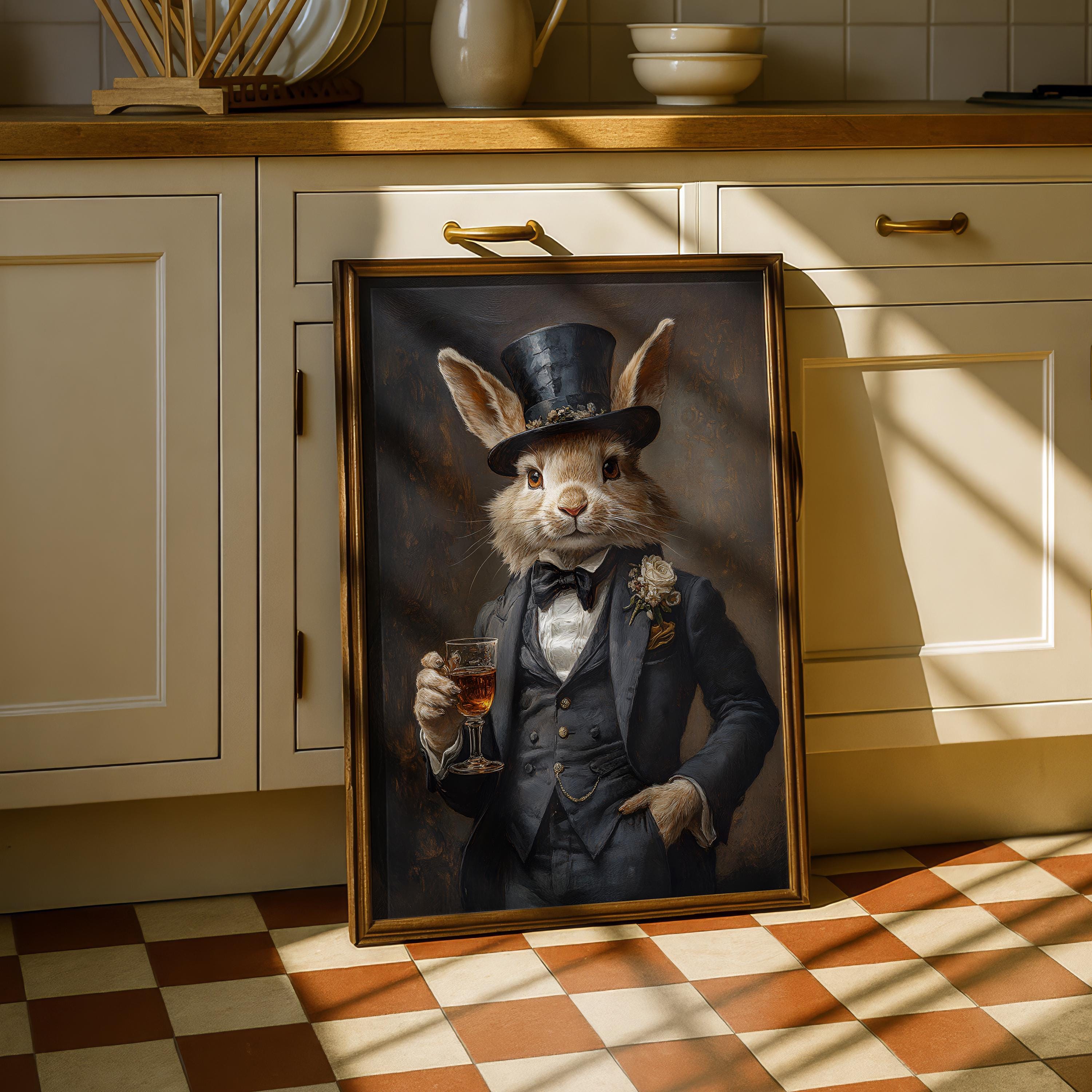 Instant Download – Dapper Gentleman Rabbit Hare Wall Art – Vintage ...