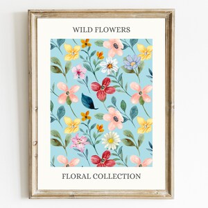 Wild Flowers Foral Collection Print Botanical Wall Art Flower Prints Boho Home decor Plant Wall Art Prints Bedroom Living Room Kitchen