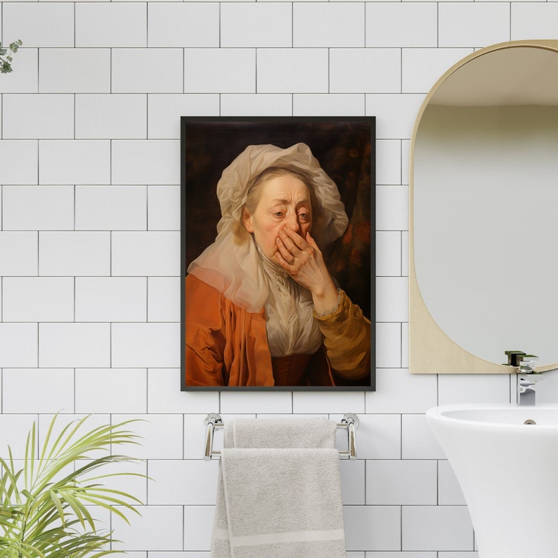 Stink Funny Bathroom Art Print, Renaissance Vintage Humorous Hold Nose Smelly Fart Rude Poo ...