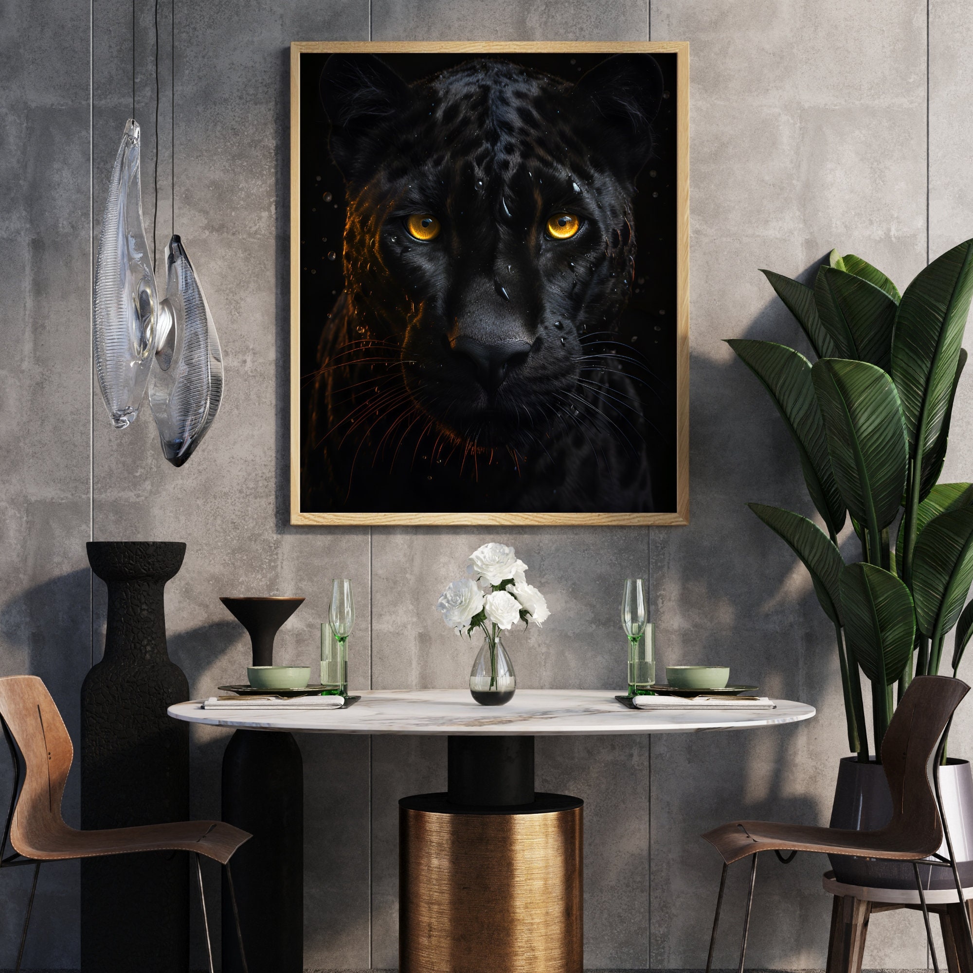 Black Panther Wall Art Black Panther Print Panther Printed Etsy UK