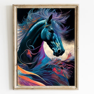 Horse Wall Art Home Decor Horse Poster Horse Painting Abstract Horse Art Horse Abstract Artwork Living Room Horse Print
