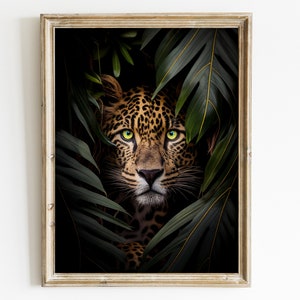 ヒョウのウォールアート | 大きな猫のポートレート | 動物のウォールアート印刷可能 | ヒョウの壁飾り | ヒョウの絵画 | ヒョウのポスター印刷