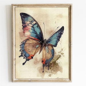 Vintage Butterfly Print Butterfly Portrait Insect Art Print Butterfly Wall Art Printable Butterfly Digital Print Vintage Home Decor