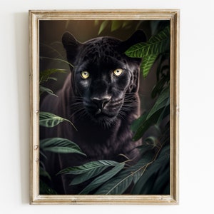 Black Panther Wall Art, Black Panther Digital print, Black Panther, Black Leopard, Jaguar Portrait, Leopard Wall Art, Black Jaguar Print,