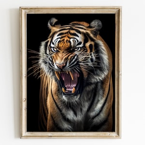 Cosmic Tiger Wall Art: Big Cat Portrait (Digital Download)