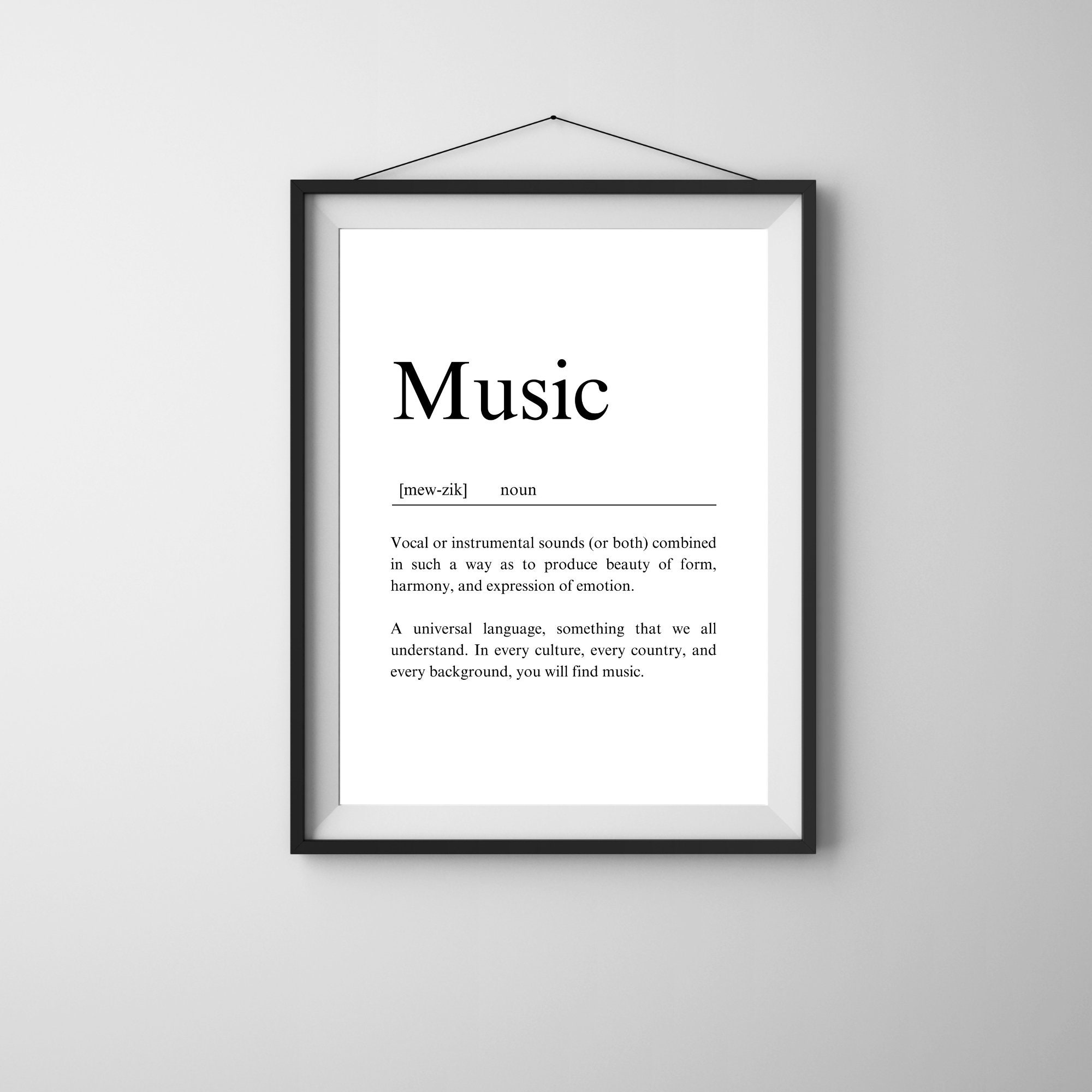 Music Definition Print Definition Poster Music Print Definition Quote