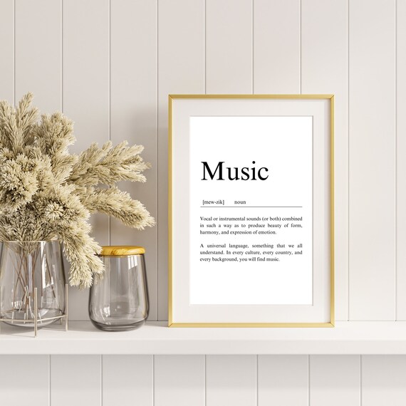 Music Definition Art Print: Music Room Decor (digital Download) - Etsy