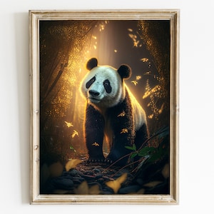 Arte de la pared del panda gigante / impresión del arte de la pared del animal / decoración de la pared del panda / regalo del panda / arte de la pared imprimible del vivero / cartel del panda