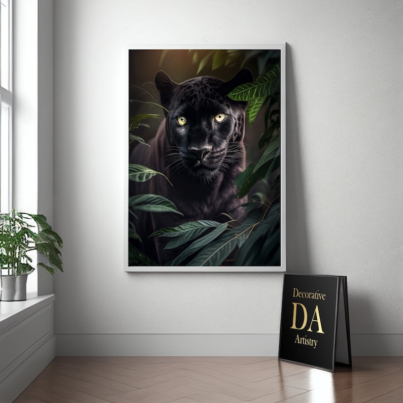 Black Panther Wall Art, Black Panther Digital Print, Black Panther