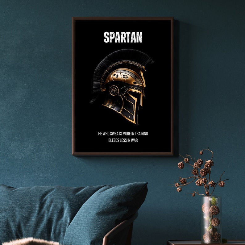 Spartan Motivation Wall Art, Motivational Quote, Gym Print, Gifts for Men, 300 Movie, Leonidas, Workout Inspiration, Office Quotes