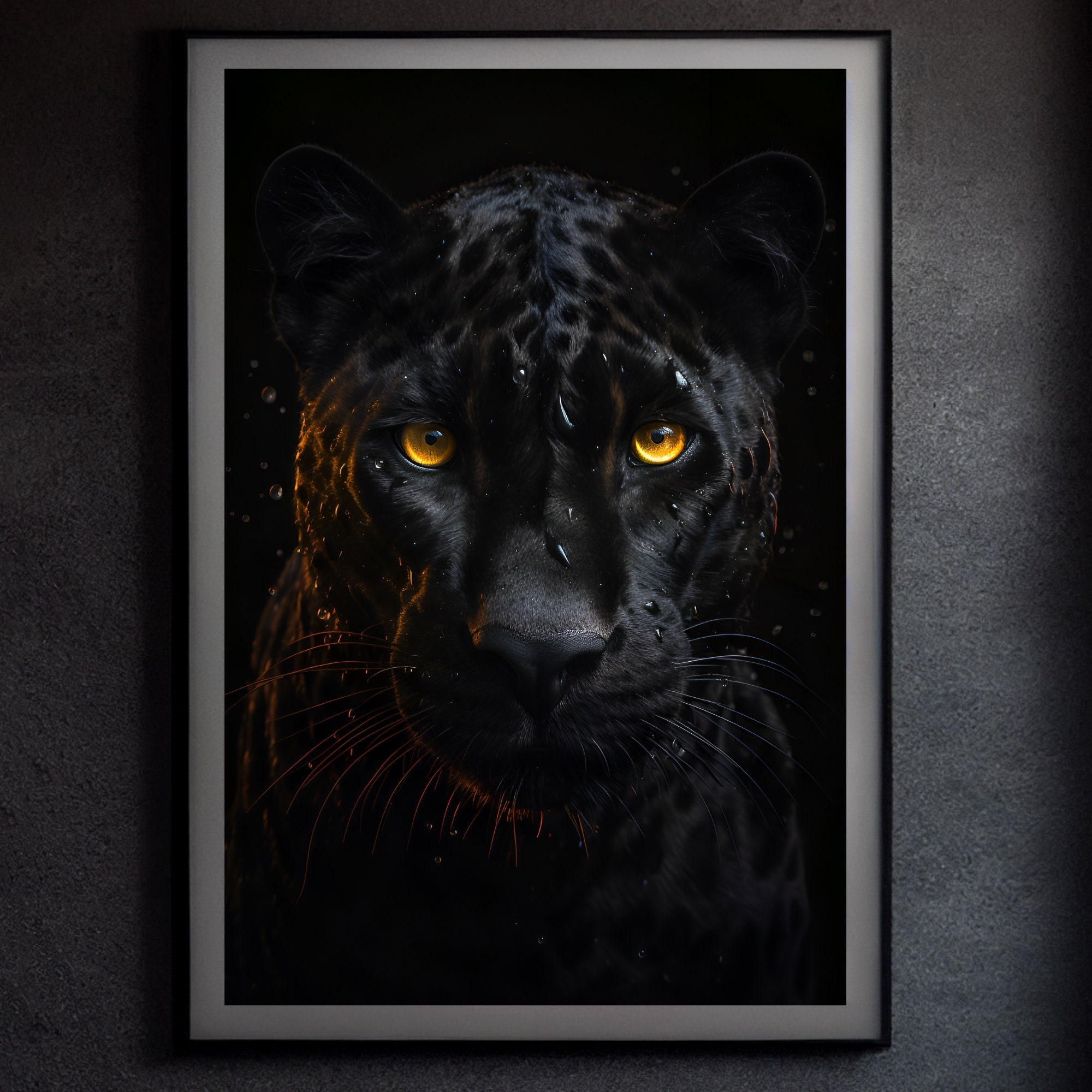 Black Panther Wall Art Black Panther Print Panther Printed Etsy