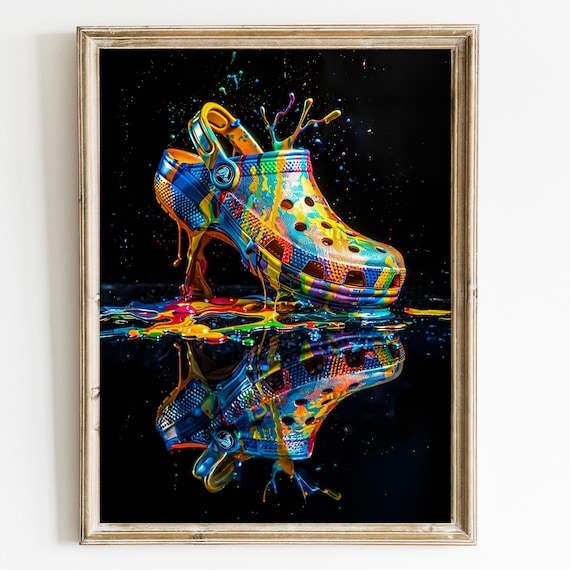 Crocs Graffiti Art Print: Modern Sneaker Wall Decor (digital