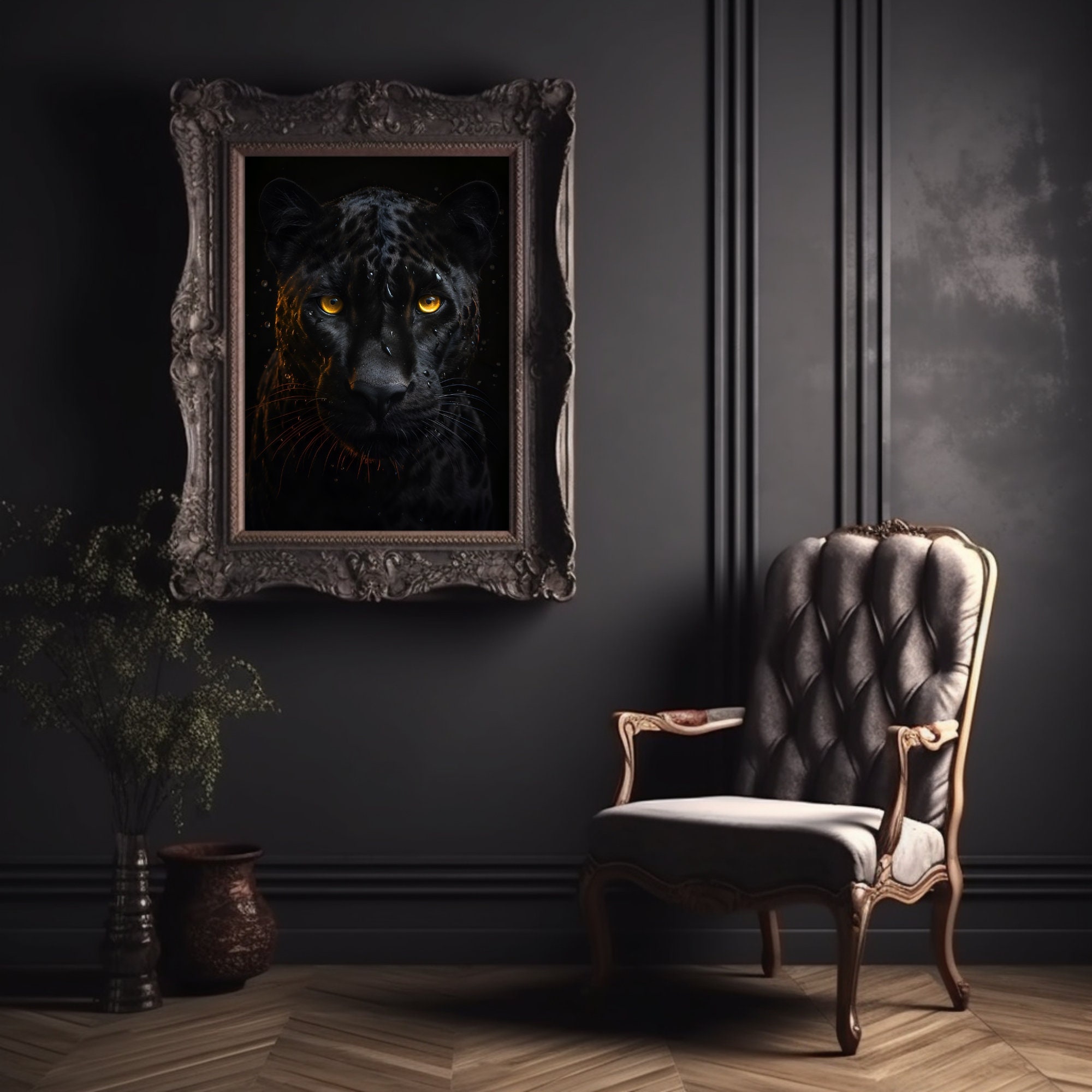 Black Panther Wall Art Black Panther Print Panther Printed Etsy