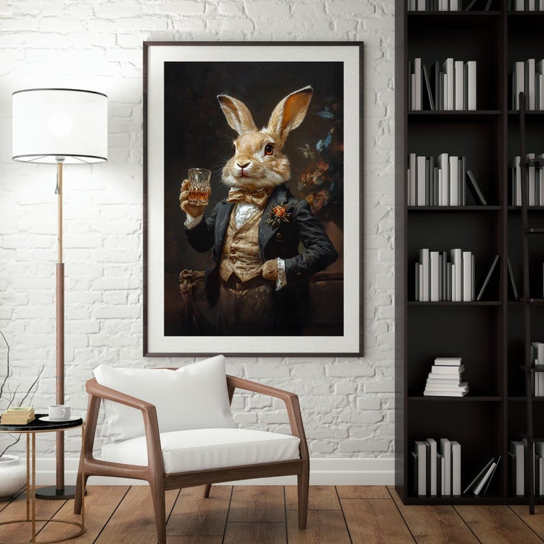 Instant Download – Dapper Gentleman Rabbit Hare Wall Art – Vintage ...