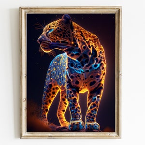 Cosmic Jaguar Art Print: Big Cat Wall Decor (Digital Download)