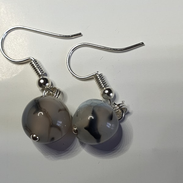 Arete. cuarzo fantasma. Plata 925