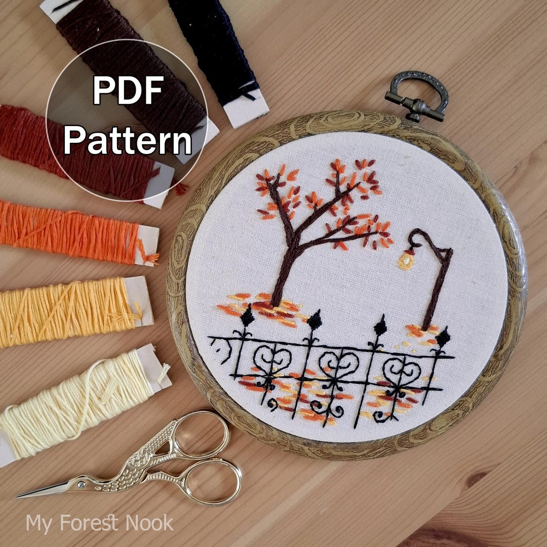 Autumn Garden - Embroidery PDF Pattern - Digital Download - Hoop ...