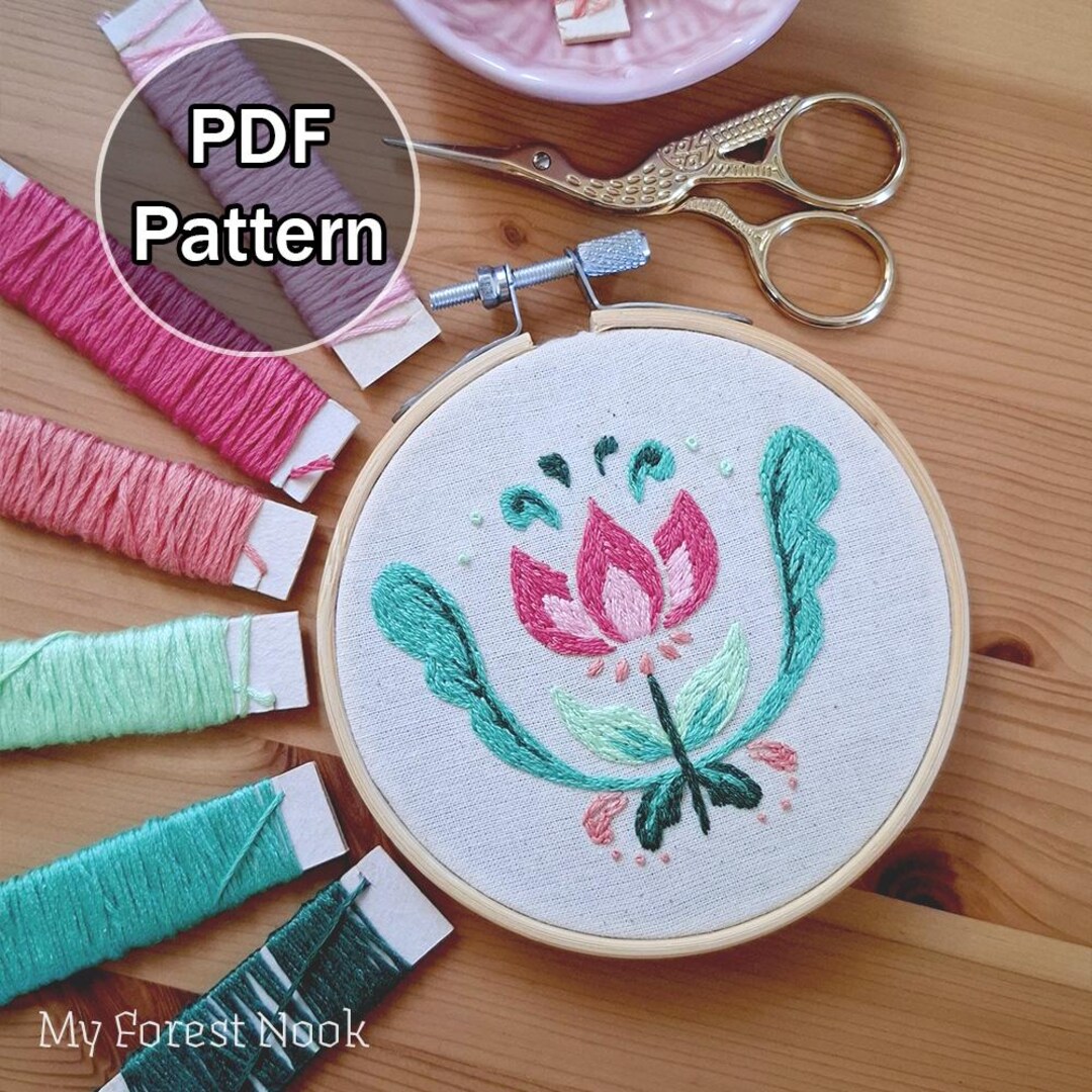A Single Bloom - Embroidery PDF Pattern - Digital Download - Hoop ...