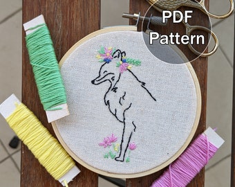 Dreamy Flowery Fox - Embroidery PDF Pattern - Digital Download - Hoop Embroidery
