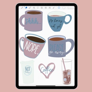 Snarky Coffee Digital Stickers | Goodnotes & PDF | Pre-cropped