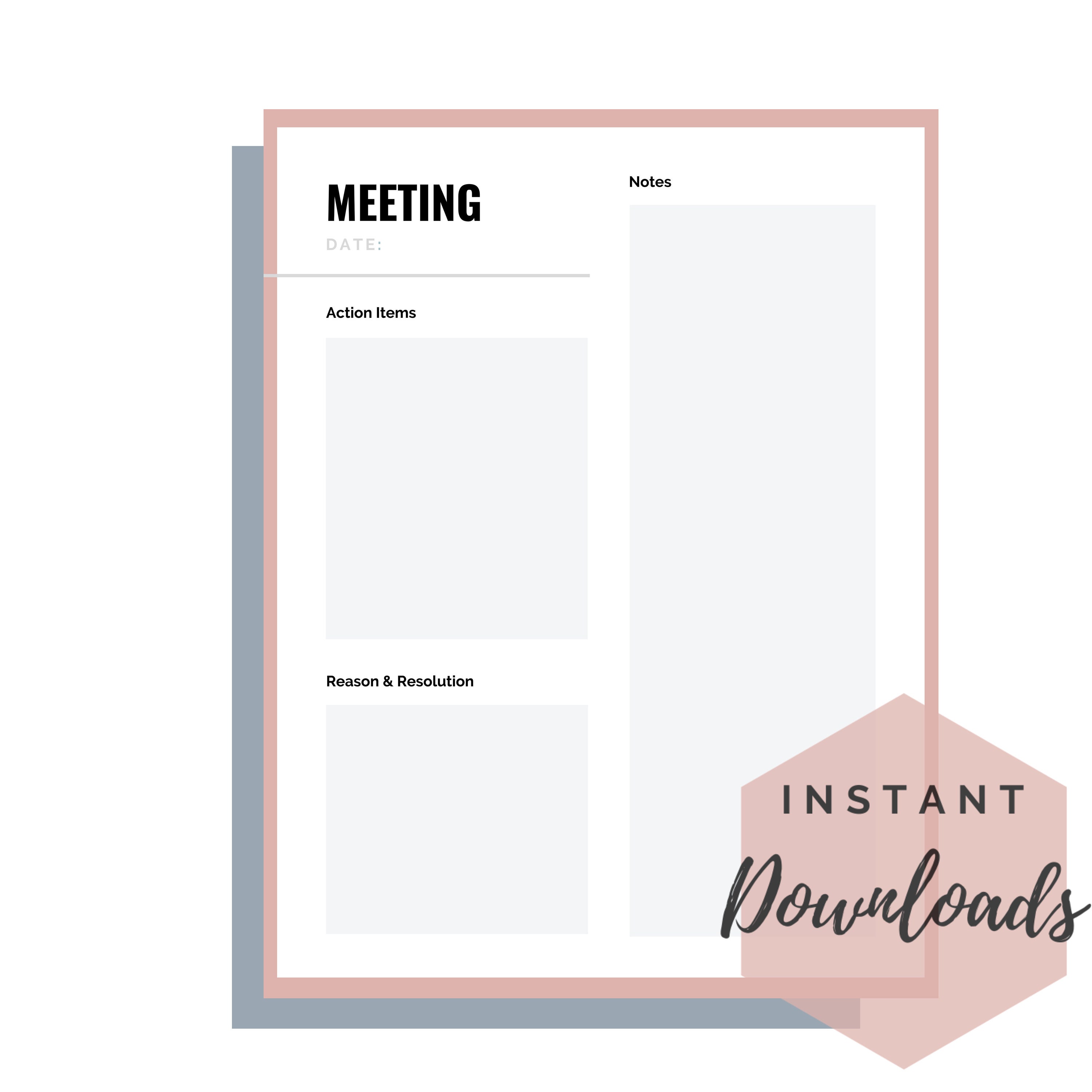 Meeting Agenda | Printable | 4 Colors Included - Etsy