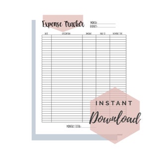 Expense Tracker | Printable | Letter