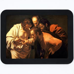 The Incredulity of Saint Thomas Caravaggio Jesus Religious Catholic Christian Church Classic Painting Wooden Framed Art Print