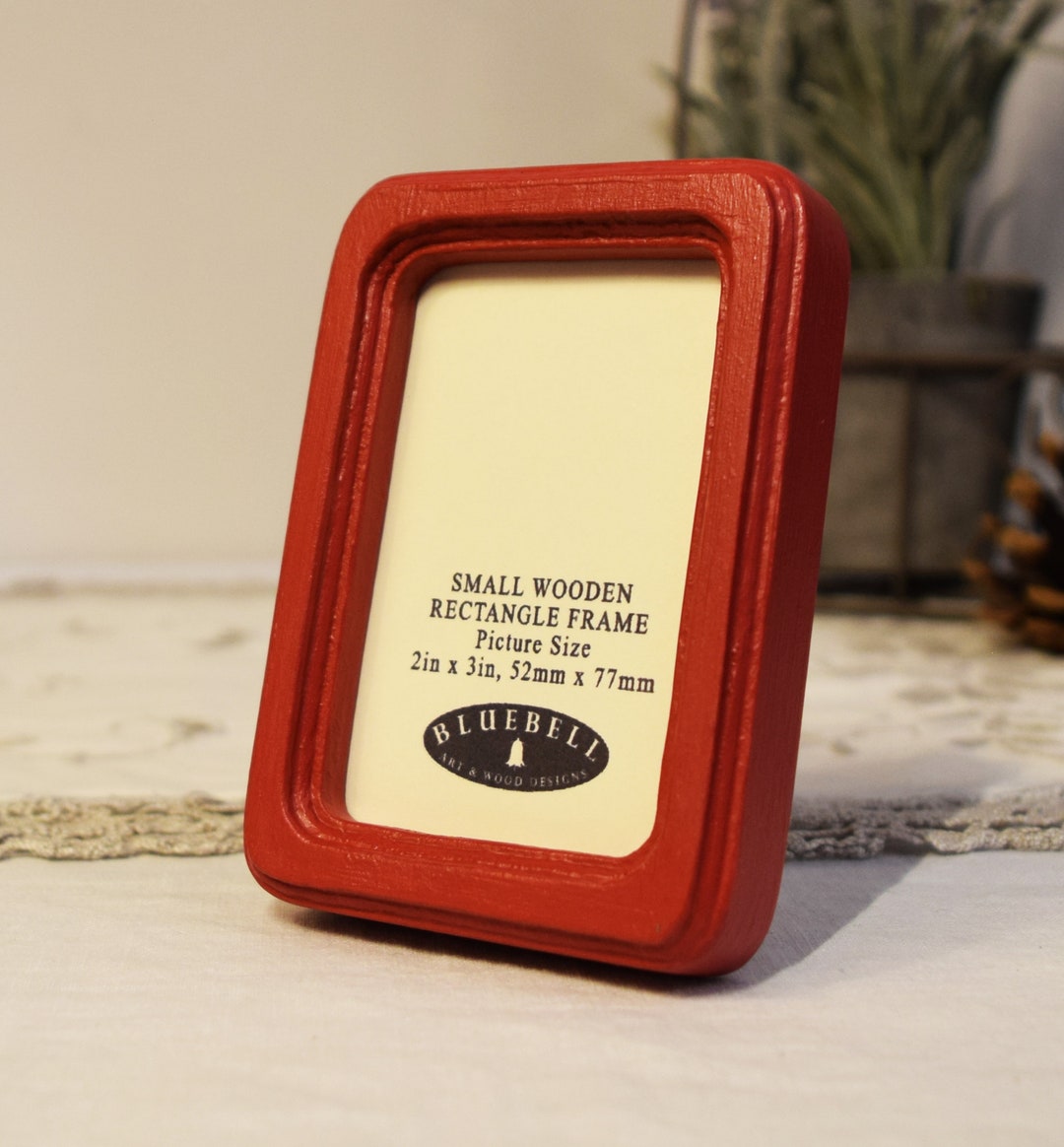 Classic Red Small Wooden Rectangle Handmade Photo Frame Rustic Antique ...