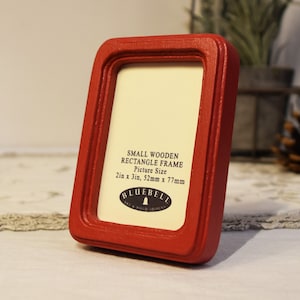 Classic Red Wooden Rectangle Handmade Photo Cross Stitch Embroidery Antique Style Frame 2&quot;x3&quot;, 2.5&quot;x3.5&quot;, 3&quot;x4&quot;, 3.5&quot;x5&quot;, 4&quot;x6&quot;, 5&quot;x7&quot; Inch