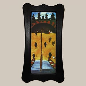 Black Wooden Framed Picture, Art Nouveau Style, Hugo Simberg, At the Gate of Tuonela, Art Print, Wall Hanging Home Decor,