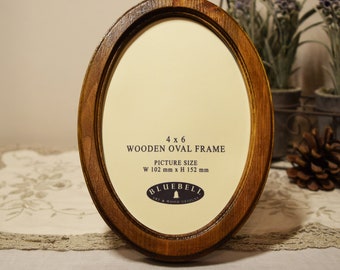 Light Oak 6 x 4 inch Oval Handmade Wooden Photo Frame Antique Vintage Style Picture Frame