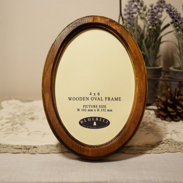 Light Oak 6 x 4 inch Oval Handmade Wooden Photo Frame Antique Vintage Style Picture Frame