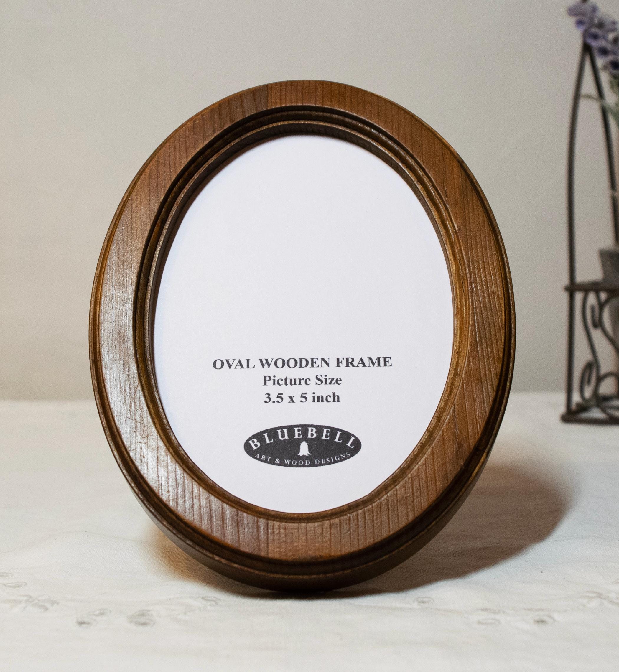 Oval Wooden Light Oak Photo Frame, Embroidery Cross Stitch Frame