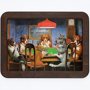 Un ami dans le besoin, 1903, Cassius Coolidge, chiens jouant au poker, jeux de cartes, peinture, impression d'art encadrée en bois