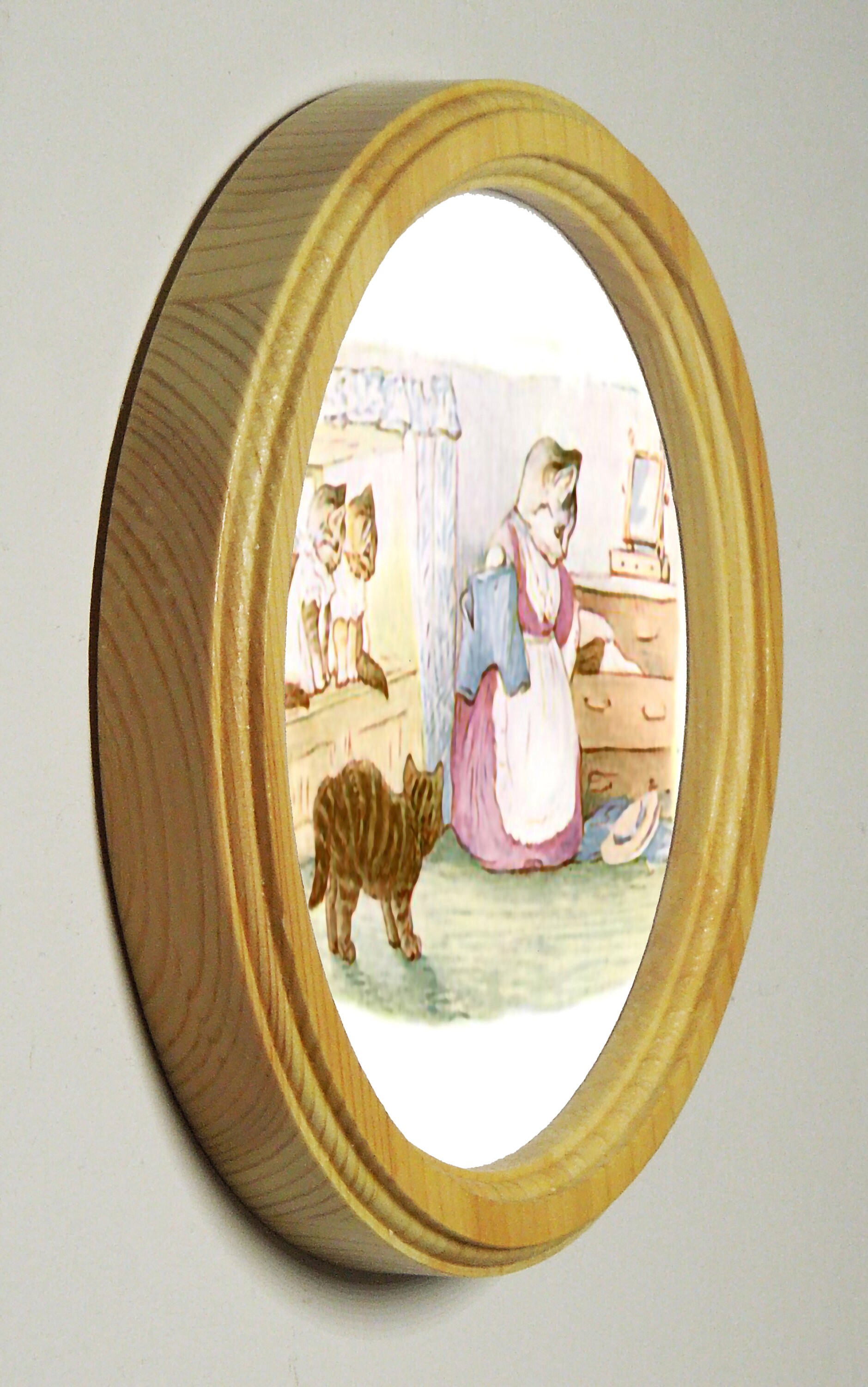Beatrix Potter Round Wooden Framed Art Print Nursery Picture Etsy