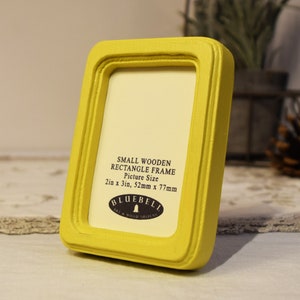 Yellow Wooden Rectangle Handmade Photo Cross Stitch Embroidery Antique Style Frame 2&quot;x3&quot;, 2.5&quot;x3.5&quot;, 3&quot;x4&quot;, 3.5&quot;x5&quot;, 4&quot;x6&quot;, 5&quot;x7&quot; Inches