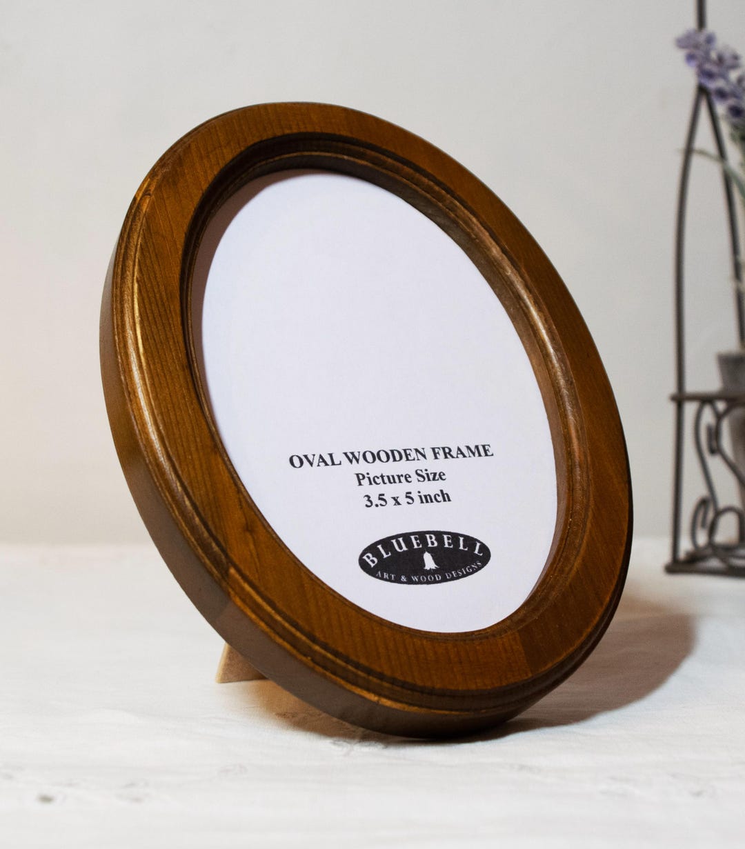 Light Oak Oval Photo Frame, Wooden Handmade Embroidery Cross