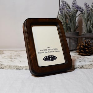 Dark Oak Wooden Rectangle Handmade Photo Cross Stitch Embroidery Antique Style Frame 2"x3", 2.5"x3.5", 3"x4", 3.5"x5", 4"x6", 5"x7" A5/6"x8"