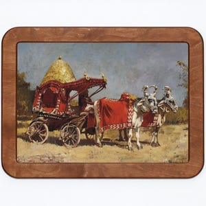 Native Gharry lub Cart Edwin Lord Weeks Orientalizm Bliski Wschód Krajobraz Klasyczny obraz Drewniany Oprawiony Wydruk Sztuki
