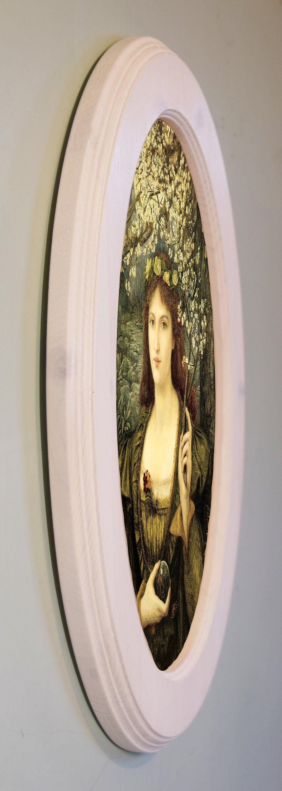 Oval Wooden Picture Frame Framed Art Print Wall Decoration Etsy