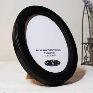 Black Oval Handmade Wooden Photo Cross Stitch Embroidery Frame 2"x3", 2.5"x3.5", 3"x4", 3.5"x5", 4"x6", 5"x7", A5/6"x8",  A4/8"x12"