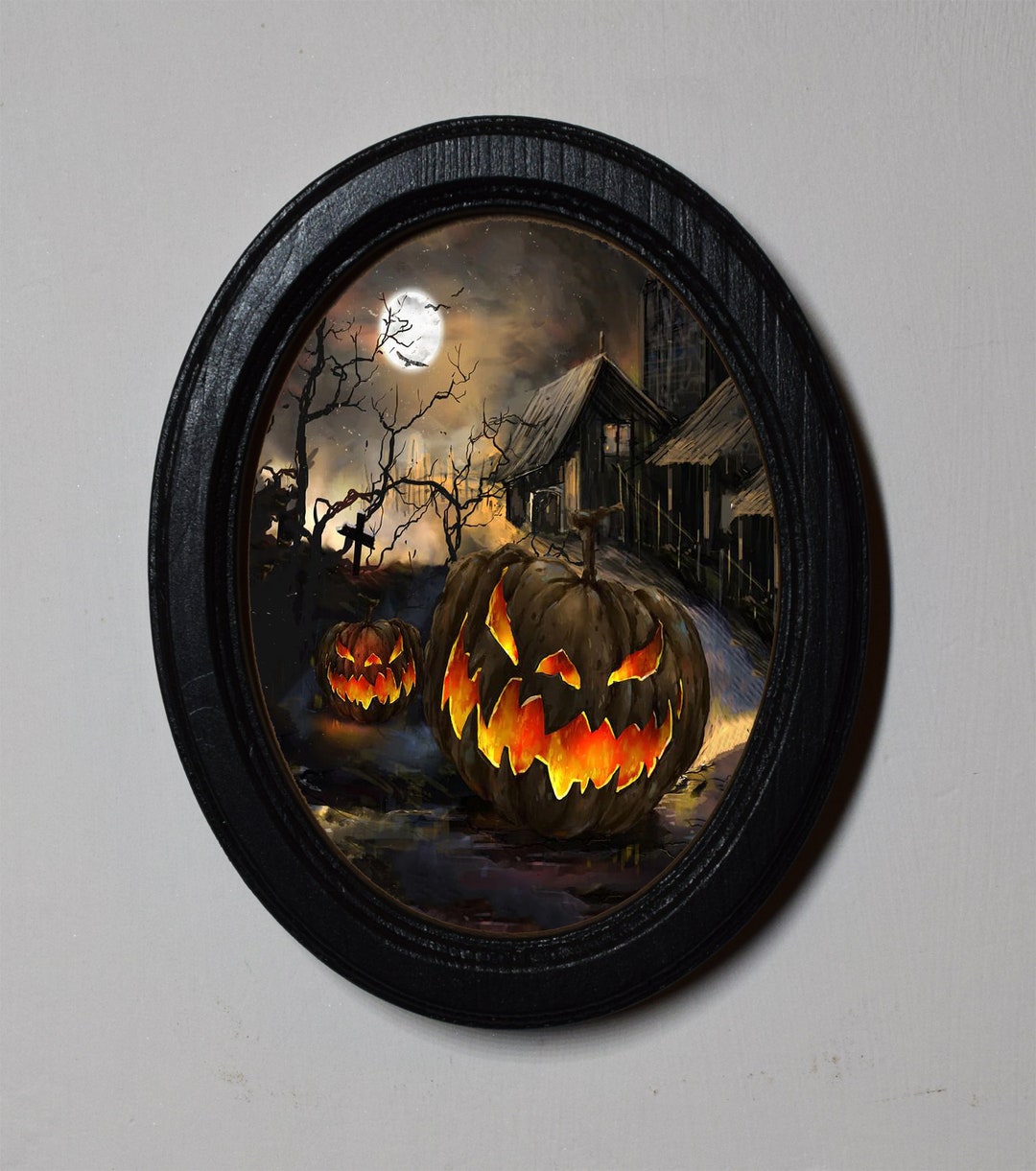 Cornice Per Foto Di Halloween Con Zucche Spaventose Illustrazione