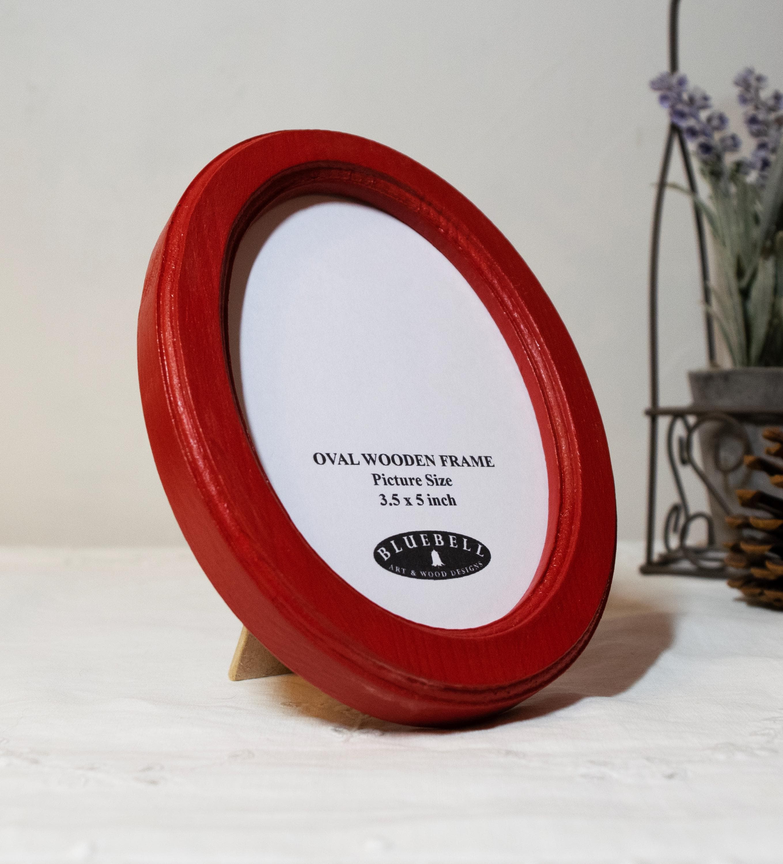 Red Oval Wooden Photo Frame. - Etsy