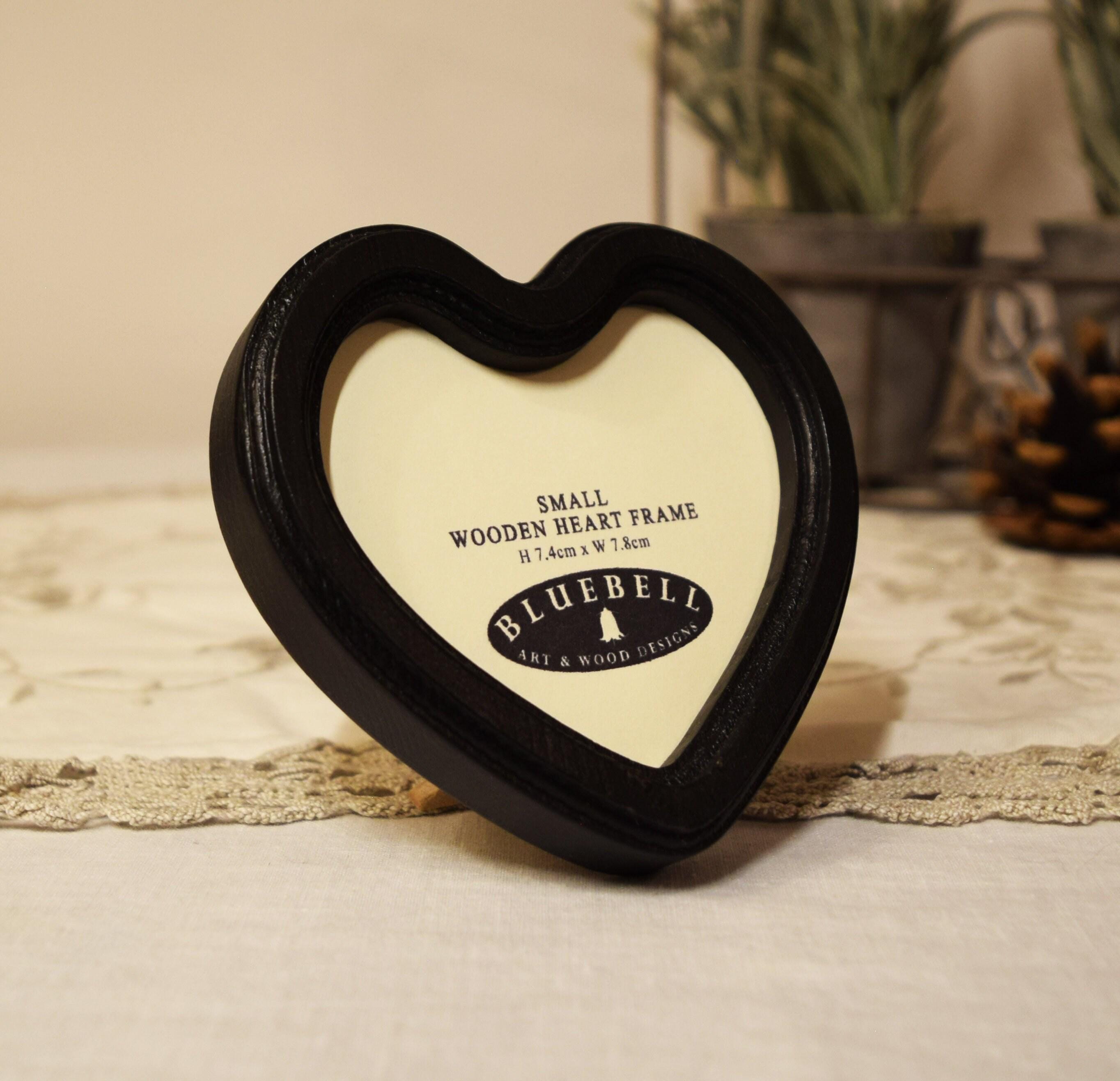 Black Heart Photo Frame, Handmade Wooden Picture Frame (3x3, 4x4