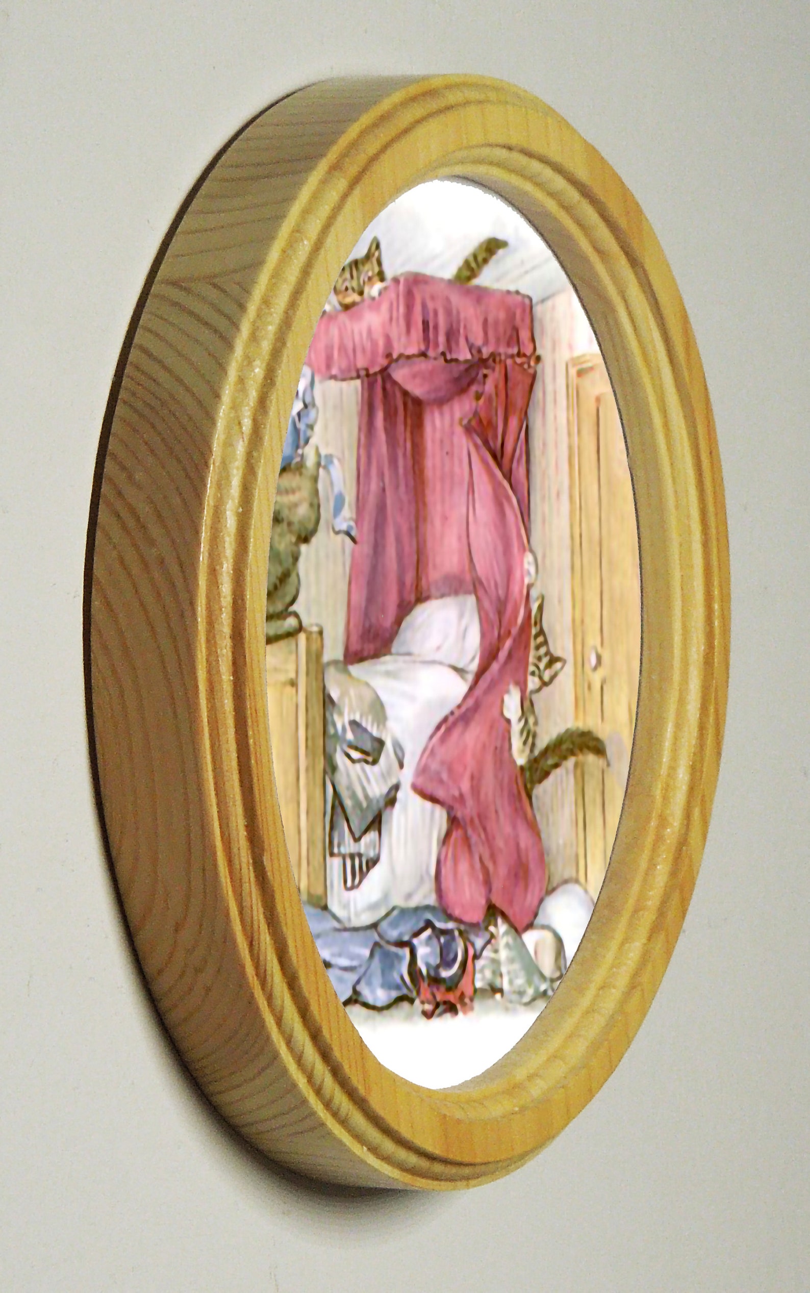 Beatrix Potter Round Wooden Framed Art Print Nursery Picture Etsy