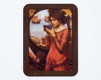 Destiny John William Waterhouse Pre-Raphaelite Woman Lady Ships Sea Painting Wooden Framed Art Print
