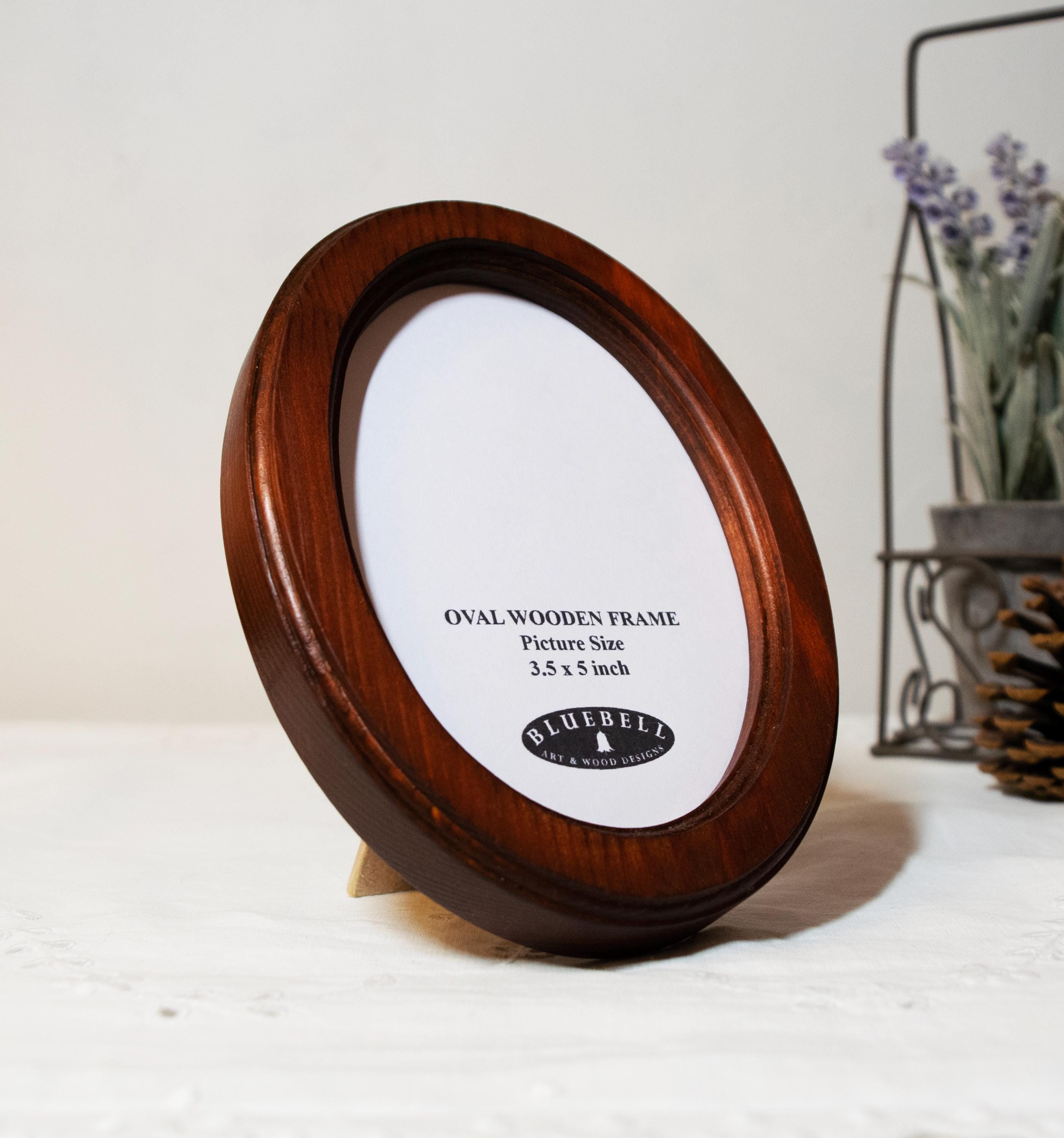 Mahogany Oval Wooden Picture Frame, Antique Style, Handmade - Etsy